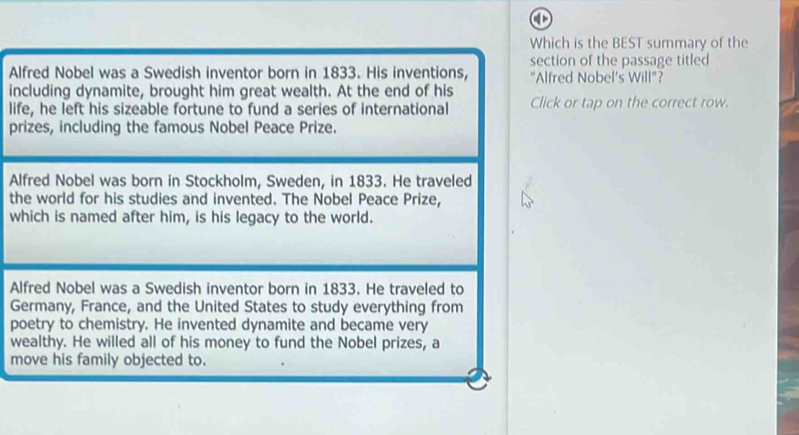 Solved: Which is the BEST summary of the section of the passage titled ...