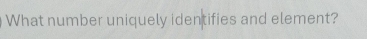 What number uniquely identifies and element?