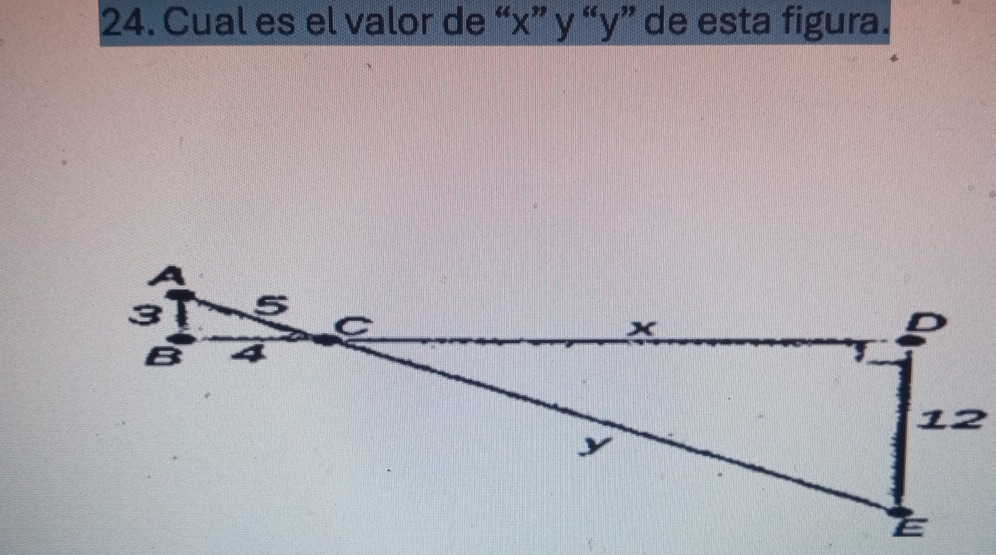 Cual es el valor de “ x ” y “ y ” de esta figura.