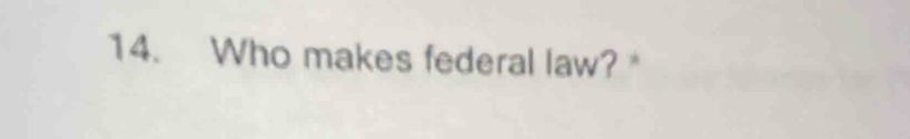 Who makes federal law? *