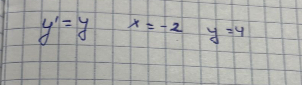 y'=y
x=-2 y=4