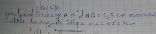 Koicice 
conluing eAmage A'rs of Aro s, 5 cm eecune 
Cutele yonvagant tellque OA=OF=3cm