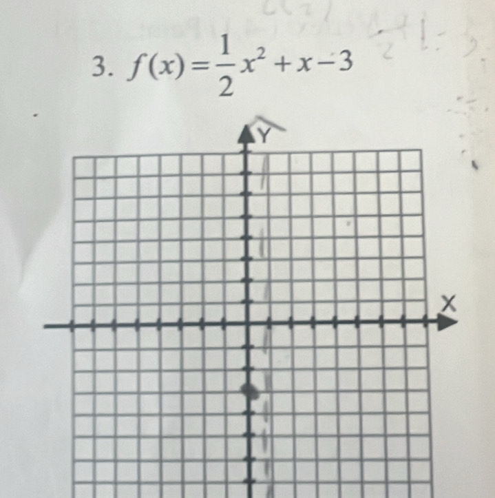 f(x)= 1/2 x^2+x-3