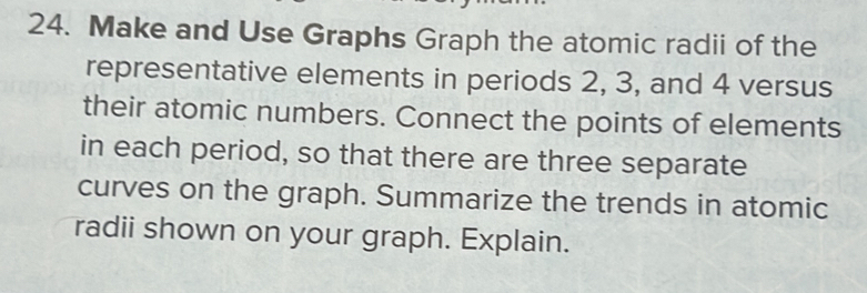 Solved: Make and Use Graphs Graph the atomic radii of the ...