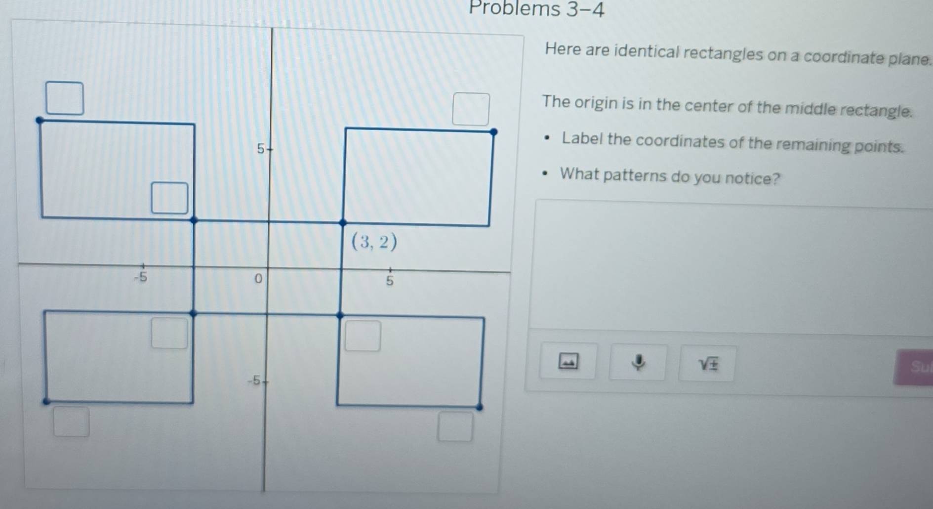 Solved: Problems 3-4 Here are identical rectangles on a coordinate ...