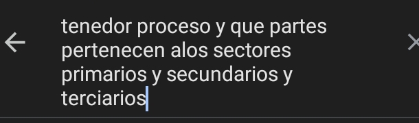 tenedor proceso y que partes 
pertenecen alos sectores 
primarios y secundarios y 
terciarios