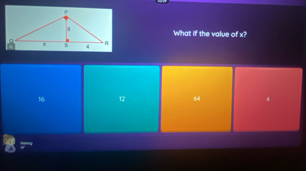 What if the value of x?
16
12
64
4