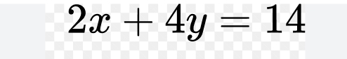 2x+4y=14