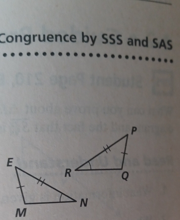 Congruence by SSS and SAS