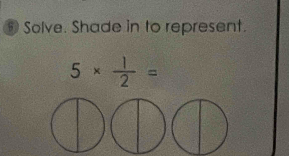 Solve. Shade in to represent.
5*  1/2 =