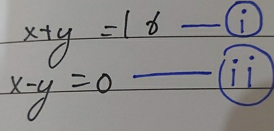 x+y=16
1
x-y=0
11