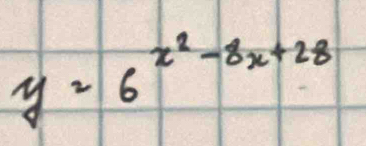 y=6^(x^2)-8x+28