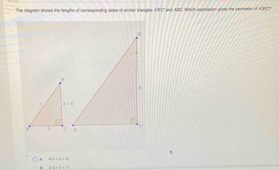 Solved: The diagram shows the lengths of corresponding sides of similar ...