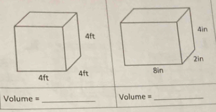 Volume = _ Volume =_ 