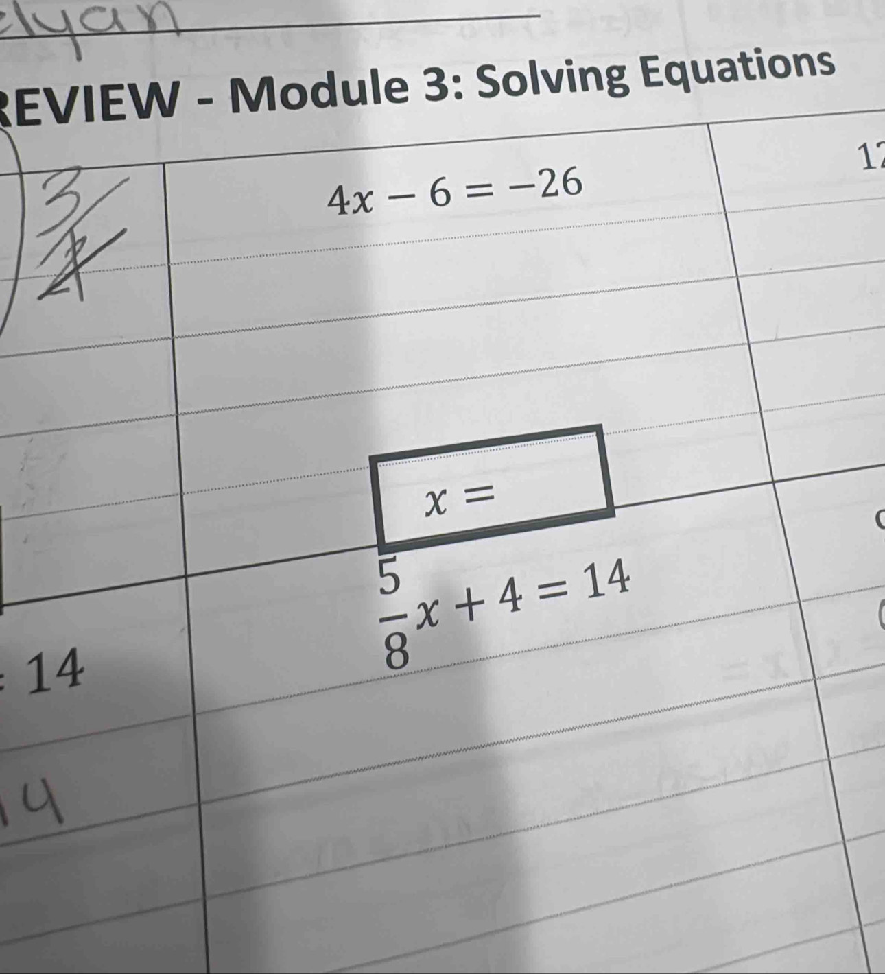 REolving Equations
17
14