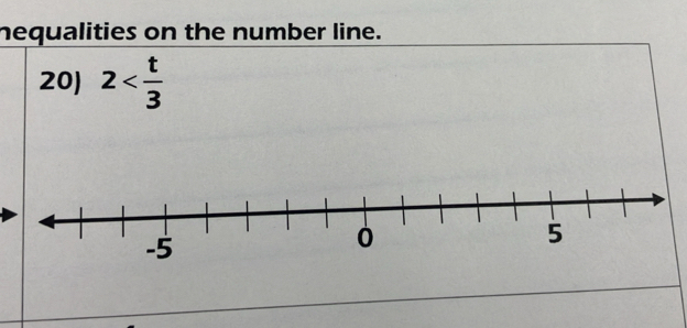 nequalities on the number line. 
20) 2