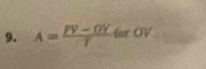 A= (pV-OV)/T  Eur O1