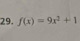 f(x)=9x^2+1