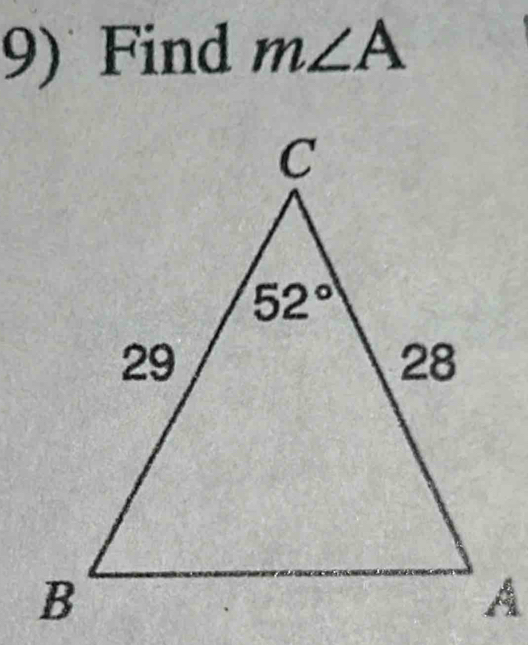 Find m∠ A