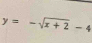 y=-sqrt(x+2)-4