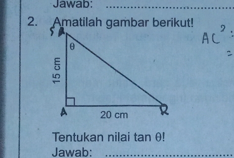 Jawab:_ 
2. 
Tentukan nilai t a|| θ! 
Jawab:_