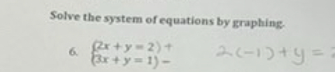 Solve the system of equations by graphing. 
6.