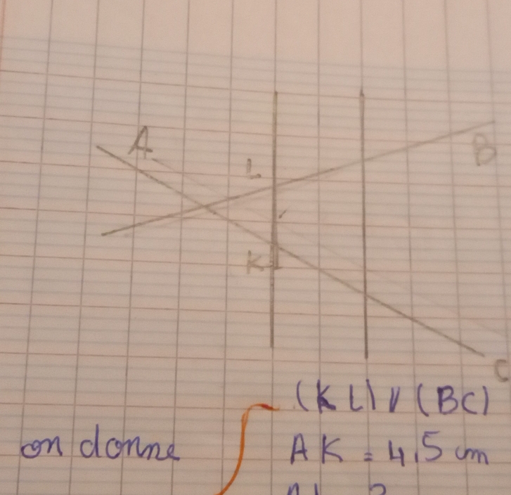 on donne AK=4.5cm