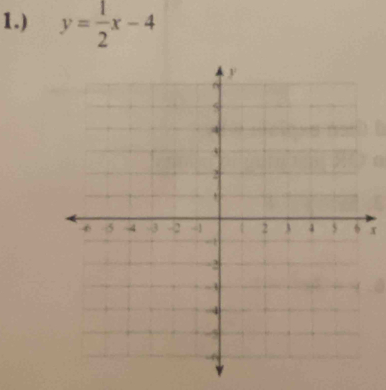 1.) y= 1/2 x-4
r