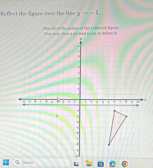 Solved: Reflect the figure over the line y=-1. Plot all of the points ...