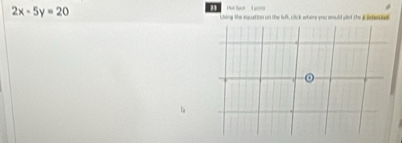 2x-5y=20
a i bd loot 
thing the equation on the lef, click where you would plet the is lnnses