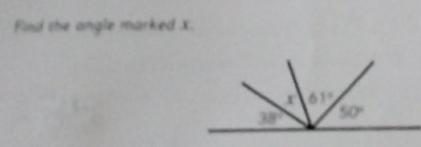 Find the angle marked X.