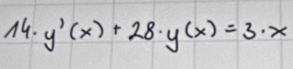 y'(x)+28· y(x)=3· x