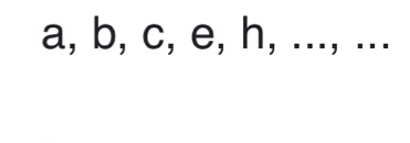 a, b, c, e, h, ..., ...