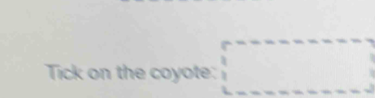 Tick on the coyote: □