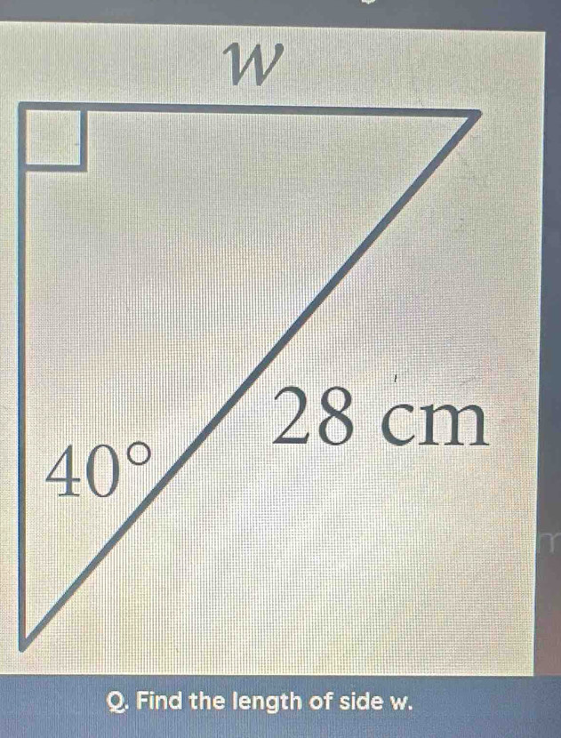 Find the length of side w.