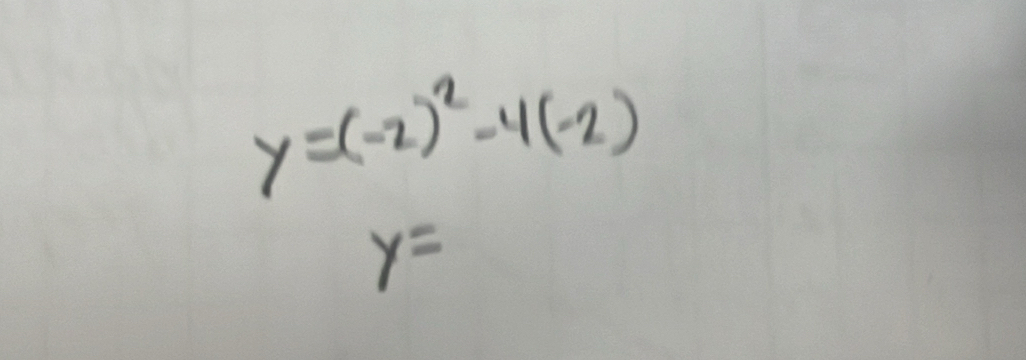 y=(-2)^2-4(-2)
y=