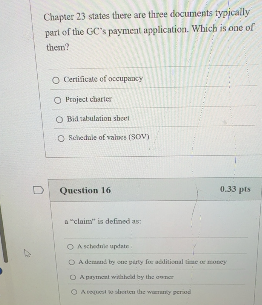 Solved: Chapter 23 states there are three documents typically part of ...