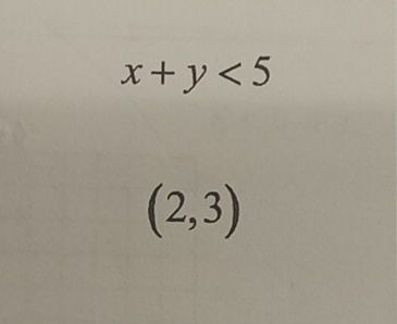 x+y<5</tex>
(2,3)