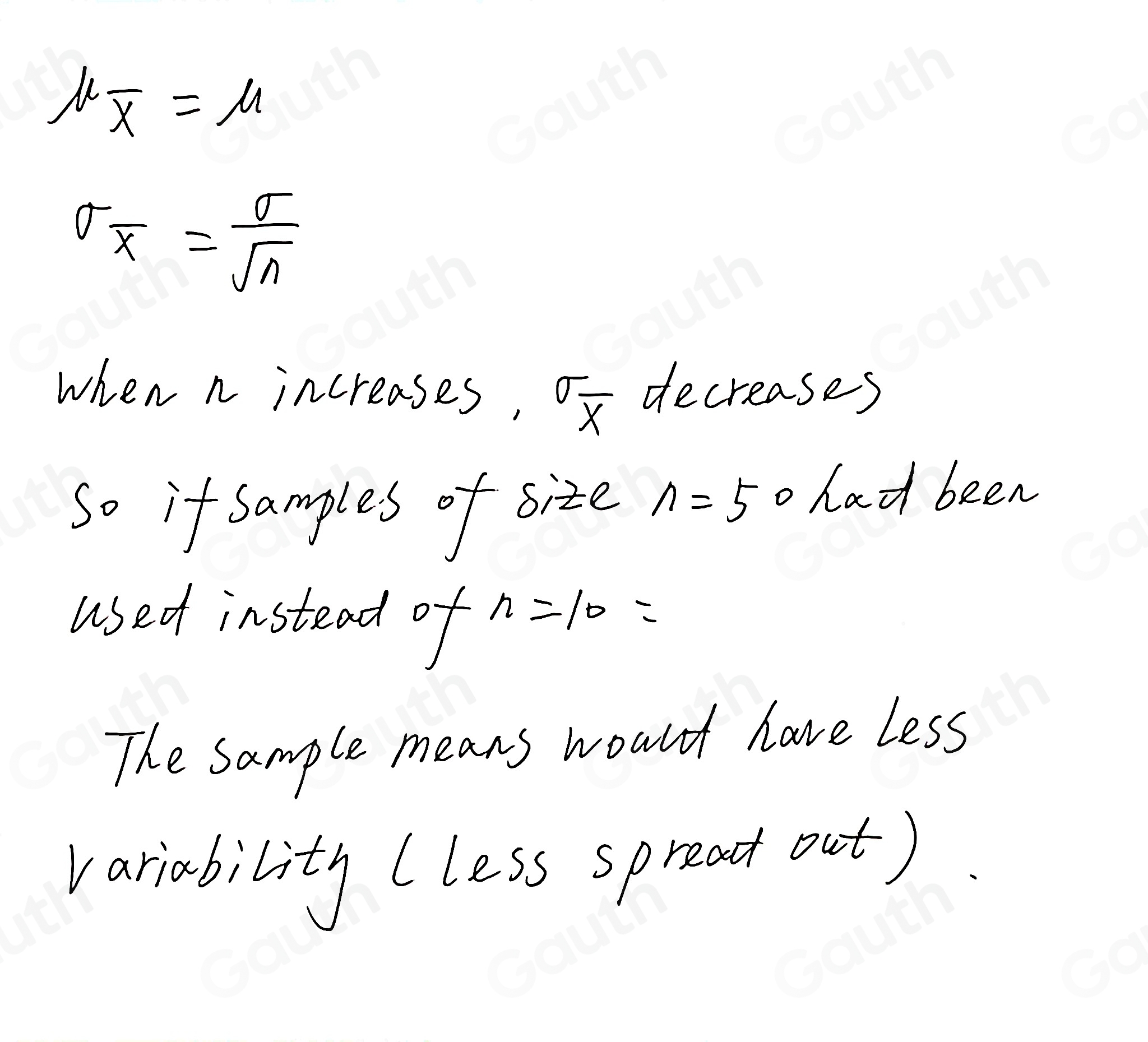 Solved: The sampling distribution below shows sample means from samples ...