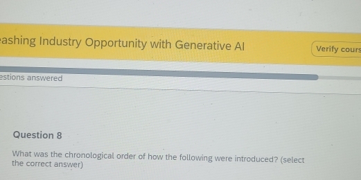 Solved: ashing Industry Opportunity with Generative Al Verify cour ...