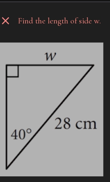 Find the length of side w.