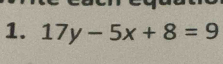 17y-5x+8=9