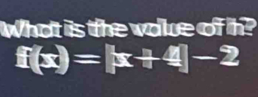 What is the vaue of in?
f(x)=[x+4]-2