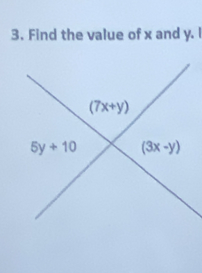 Find the value of x and y. I