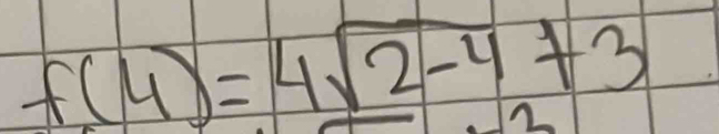 f(4)=4sqrt(2-4)+3