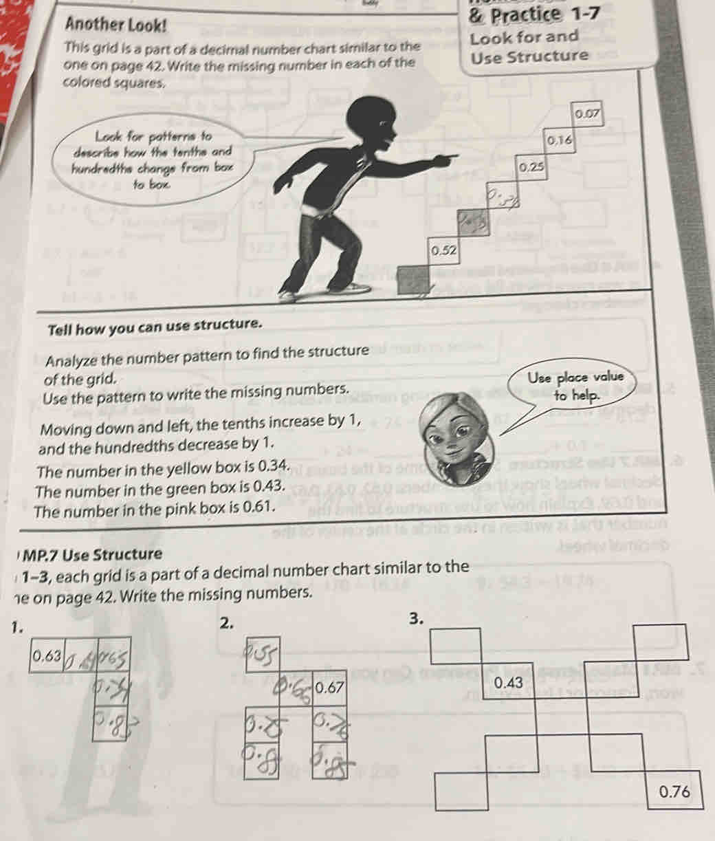 Another Look! & Practice 1-7 This grid is a part of a decimal number ...