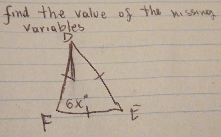 find the value of the mssing
variables