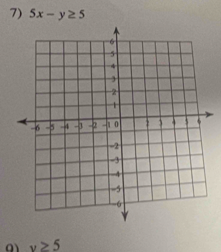 5x-y≥ 5
o v≥ 5