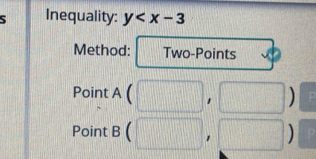 Inequality: y
Method: Two-Points 
Point A. // 
Point B (□ )