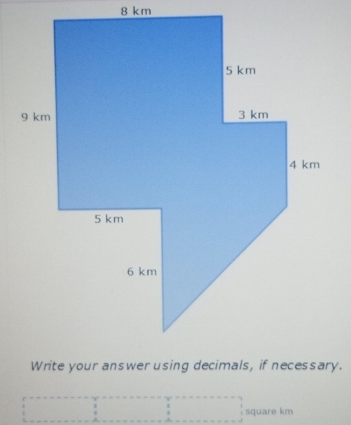 8 km
square km